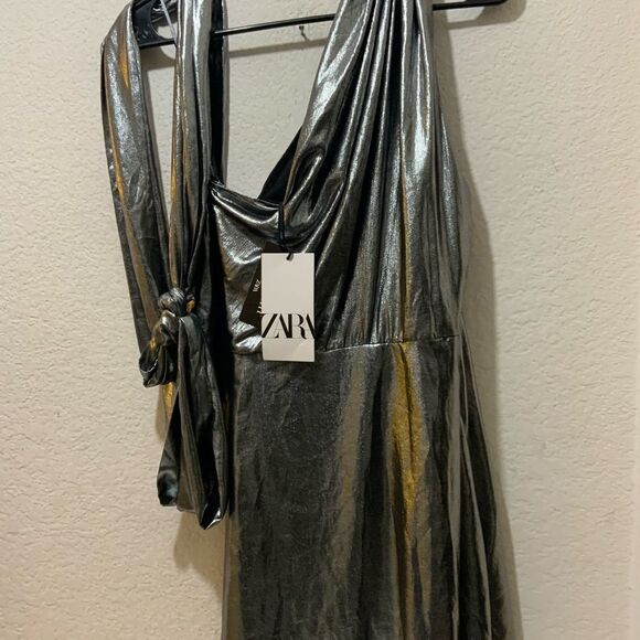 NWT Zara Limited edition asymmetrical dress into the night size M - Picture 5 of 11